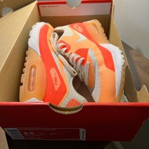 Nike Air Max 90 Ultra BR Kids Sneakers - Orange and White